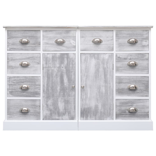 vidaXL Sideboard with 10 Drawers Grey 113x30x79 cm Wood - Giant Lobelia