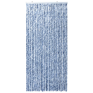 vidaXL Insect Curtain Blue, White and Silver 100x220 cm Chenille - Giant Lobelia