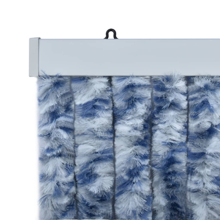 vidaXL Insect Curtain Blue, White and Silver 100x220 cm Chenille - Giant Lobelia