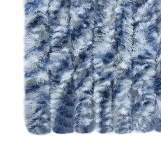 vidaXL Insect Curtain Blue, White and Silver 100x220 cm Chenille - Giant Lobelia