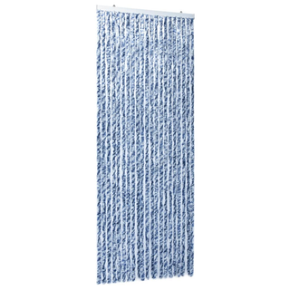 vidaXL Insect Curtain Blue, White and Silver 90x220 cm Chenille - Giant Lobelia