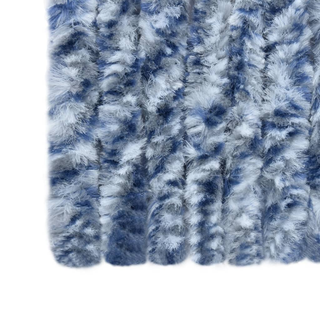 vidaXL Insect Curtain Blue, White and Silver 90x220 cm Chenille - Giant Lobelia