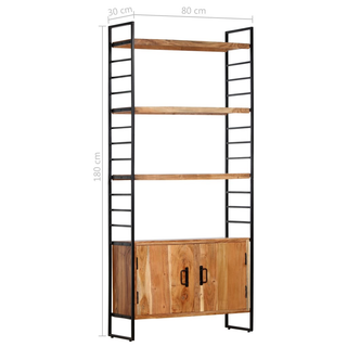 4-Tier Bookcase 80x30x180 cm Solid Acacia Wood - Giant Lobelia