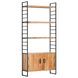 4-Tier Bookcase 80x30x180 cm Solid Acacia Wood - Giant Lobelia