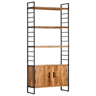 4-Tier Bookcase 80x30x180 cm Solid Acacia Wood - Giant Lobelia