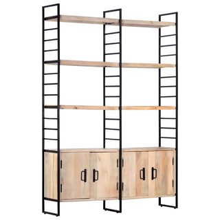 4-Tier Bookcase 124x30x180 cm Solid Mango Wood - Giant Lobelia