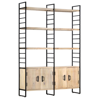 4-Tier Bookcase 124x30x180 cm Solid Mango Wood - Giant Lobelia