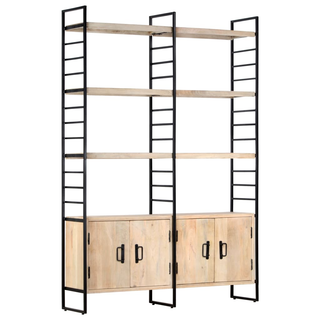 4-Tier Bookcase 124x30x180 cm Solid Mango Wood - Giant Lobelia