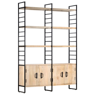 4-Tier Bookcase 124x30x180 cm Solid Mango Wood - Giant Lobelia