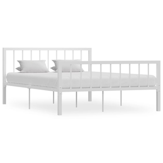 Bed Frame White Metal 140x200 cm - Giant Lobelia