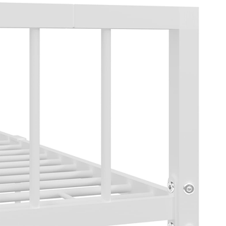 Bed Frame White Metal 140x200 cm - Giant Lobelia