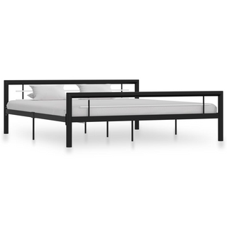 Bed Frame Black and White Metal 180x200 cm 6FT Super King - Giant Lobelia