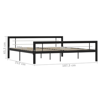 Bed Frame Black and White Metal 180x200 cm 6FT Super King - Giant Lobelia