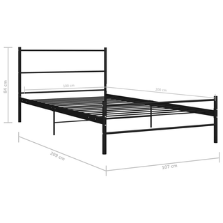 Bed Frame Black Metal 100x200 cm - Giant Lobelia