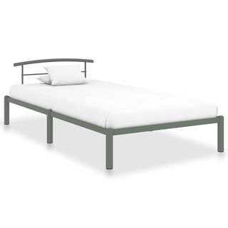 Bed Frame Grey Metal 100x200 cm - Giant Lobelia