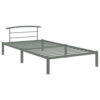 Bed Frame Grey Metal 100x200 cm - Giant Lobelia