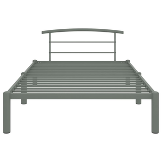 Bed Frame Grey Metal 100x200 cm - Giant Lobelia