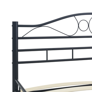 Bed Frame Black Steel 200x200 cm - Giant Lobelia