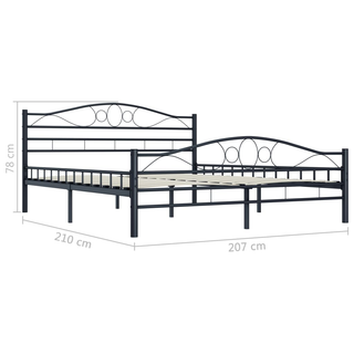 Bed Frame Black Steel 200x200 cm - Giant Lobelia