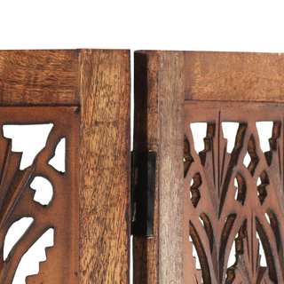 vidaXL Hand Carved 3-Panel Room Divider Brown 120x165 cm Solid Mango Wood - Giant Lobelia