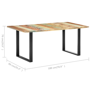 vidaXL Dining Table 180x90x76 cm Solid Reclaimed Wood - Giant Lobelia