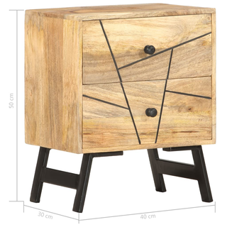 Bedside Cabinet 40x30x50 cm Solid Mango Wood - Giant Lobelia