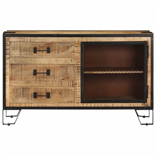 vidaXL Sideboard 100x31x60 cm Solid Rough Mango Wood - Giant Lobelia