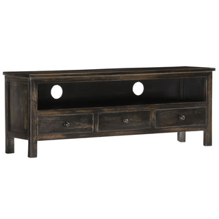 vidaXL TV Cabinet Black 120x30x45 cm Solid Mango Wood - Giant Lobelia