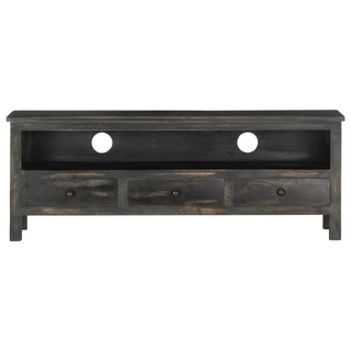 vidaXL TV Cabinet Black 120x30x45 cm Solid Mango Wood - Giant Lobelia