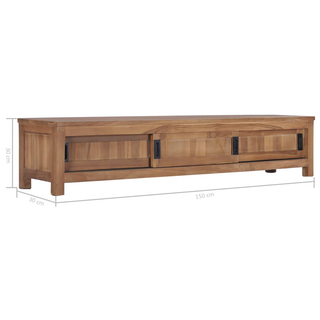 vidaXL TV Cabinet 150x30x30 cm Solid Teak Wood - Giant Lobelia