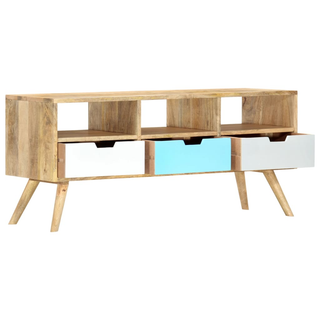 vidaXL TV Cabinet 110x35x48 cm Solid Mango Wood - Giant Lobelia