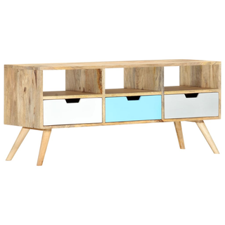 vidaXL TV Cabinet 110x35x48 cm Solid Mango Wood - Giant Lobelia