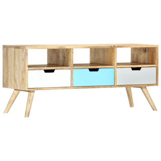 vidaXL TV Cabinet 110x35x48 cm Solid Mango Wood - Giant Lobelia