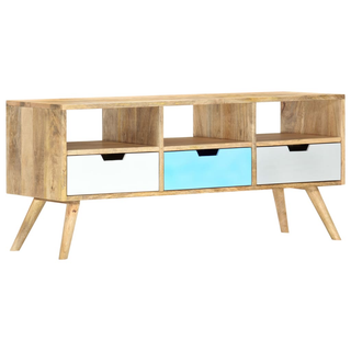 vidaXL TV Cabinet 110x35x48 cm Solid Mango Wood - Giant Lobelia