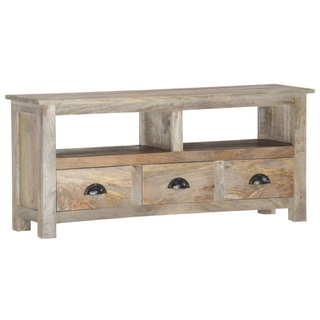 TV Cabinet 110x30x50 cm Solid Mango Wood - Giant Lobelia