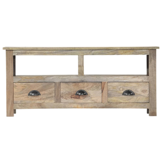 TV Cabinet 110x30x50 cm Solid Mango Wood - Giant Lobelia