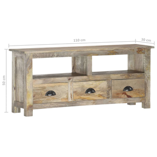 TV Cabinet 110x30x50 cm Solid Mango Wood - Giant Lobelia