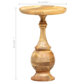 vidaXL Round Side Table 43x43x66 cm Solid Mango Wood - Giant Lobelia