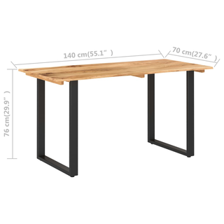 vidaXL Dining Table 140x70x76 cm Solid Acacia Wood - Giant Lobelia