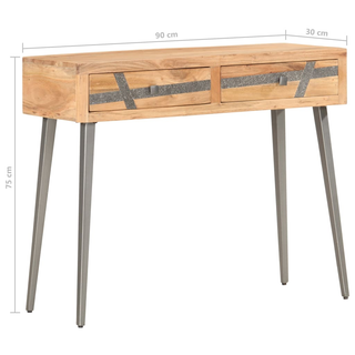 vidaXL Console Table 90x30x75 cm Solid Acacia Wood - Giant Lobelia