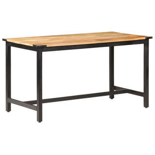 vidaXL Dining Table 140x70x76 cm Solid Rough Mango Wood - Giant Lobelia