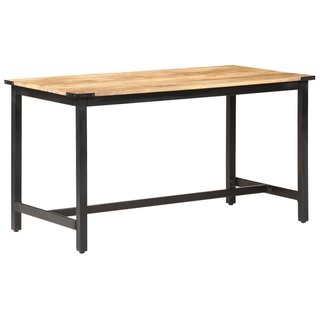 vidaXL Dining Table 140x70x76 cm Solid Rough Mango Wood - Giant Lobelia