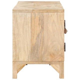 vidaXL TV Cabinet 140x30x40 cm Solid Mango Wood and Natural Cane - Giant Lobelia