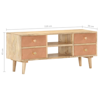 vidaXL TV Cabinet 110x30x45 cm Solid Mango Wood - Giant Lobelia