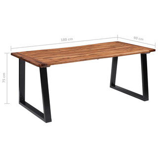 vidaXL Dining Table Solid Acacia Wood 180x90 cm - Giant Lobelia