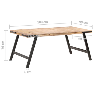 vidaXL Dining Table 180x90x76 cm Solid Mango Wood - Giant Lobelia