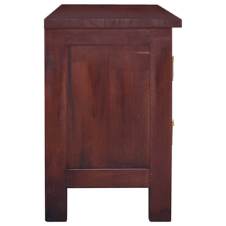 TV Cabinet Classical Brown 100x30x45 cm Solid Mahogany Wood - Giant Lobelia