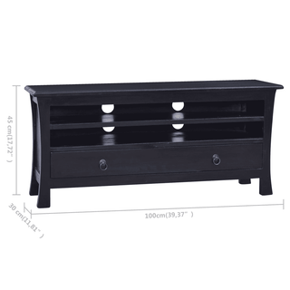 TV Cabinet Light Black Coffee - Solid Mahogany Wood | Stylish and Durable - Giant Lobelia