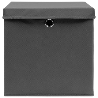 vidaXL Storage Boxes with Lids 4 pcs Grey 32x32x32 cm Fabric - Giant Lobelia