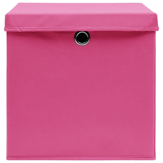 vidaXL Storage Boxes with Lids 4 pcs Pink 32x32x32 cm Fabric - Giant Lobelia